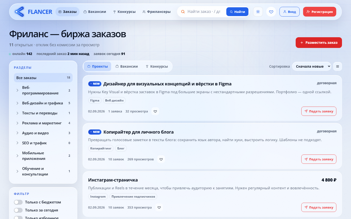 Скрипт биржи фриланса